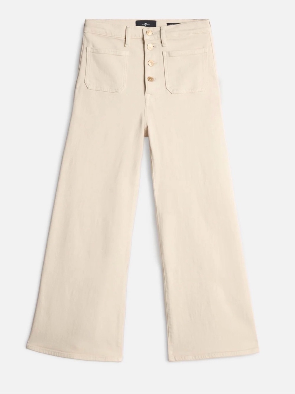 High Rise Cropped Jeans “Luxe Vintage” 7 For All Mankind Ecru 27